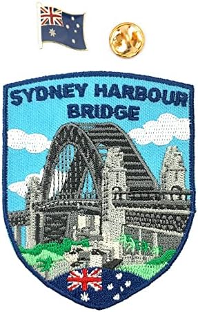 А-Еден Сиднеј Харбор Мост обележје Колекционерско лепенка + Австралија мавтајќи со знамето на знамето на знамето, тематски теми, Ауси