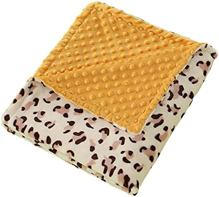 Леопард печати минки бебе ќебе мек бебешки кревет фрли ќебе со испреплетена облека за шетач за шетач на расадници за деца, прием