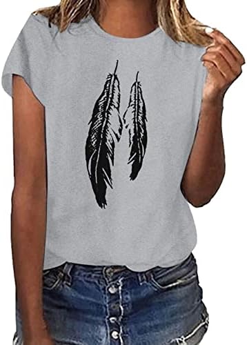 Womenените животински графички маички врвни маички врвови смешни симпатични кратки ракави кошула за туника 2023 кошули за подароци на