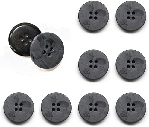 Копчиња за копчиња од смола, 10 парчиња копчиња со четири дупки со камена шема за кошула со палто или друга облека и декорација