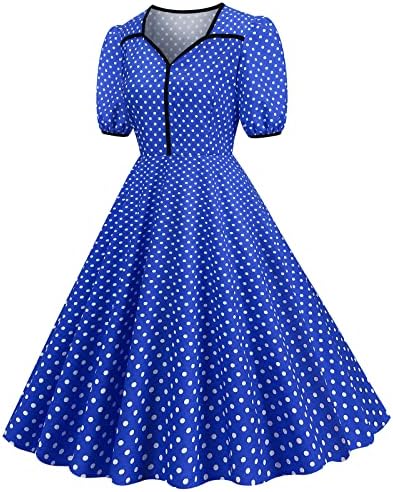 Летни фустани на Gdjgta за жени 2023 обични кратки ракави од 1950 -тите години на домашна забава за домашна забава