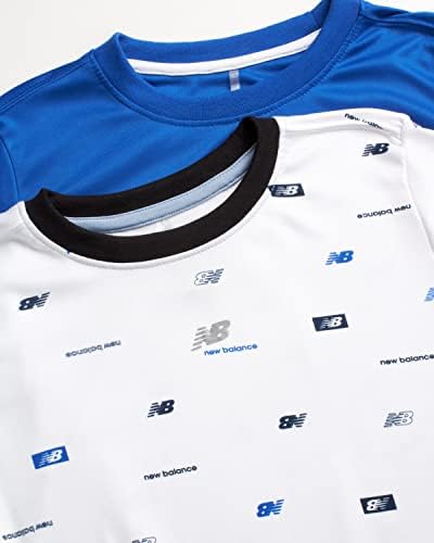 Атлетска маица на момчињата New Balance-2 пакувања со активни перформанси со суво вклопување со кратки и кошула со долг ракав