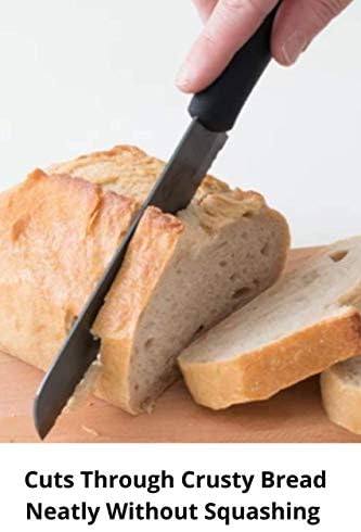 Пакет со нож од леб од честари 6 инчи Напредно керамички нож за исекување на домашен леб и клупа за нож за подготовка на тесто