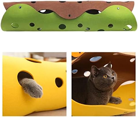 Ｋｌｋｃｍｓ Преклопување на мачки тунел кревет интерактивно задебелно маче играчки хрчаци, каки зелена боја