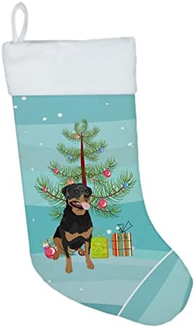 Богатства на Каролина WDK3141CS Rottweiler Black and Tan 1 Божиќно Божиќно порибување, камин виси чорапи Божиќна сезона забава