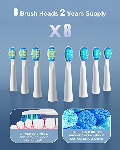 Bitvae Ултразвучни и ротирачки електрични четки за заби за возрасни и деца - АДА прифати Sonic четки за забивање на заби со 8 глави