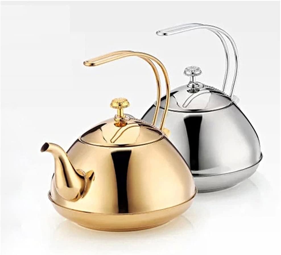 Фехун котел со голем капацитет задебелена од не'рѓосувачки челик златен чајник од кафе со пивара филтер за кафе, кунг фу чај поставен