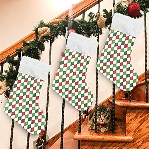 Алаза Божиќни чорапи Класик Персонализирани големи декорации за порибување за семејни сезонски празници Декор 1 пакет, 17,7 ''