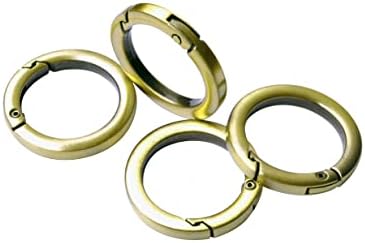 Bobeey 4PCS тркалезен метален прстен на карабинер метал, клип на куки за пролетни куки, тока за пролетно клучеви, рамен прстен
