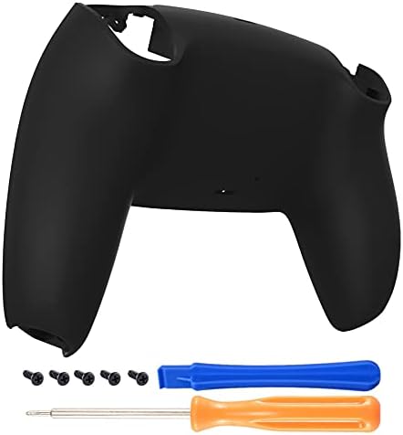 Extrerate Black Soft Soft Touch Grip Прилагодено куќиште на задниот дел од куќиштето Компатибилен со PS5 контролер, замена на задната