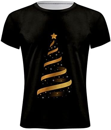 Wybaxz 2022 Божиќни мажи Есенски зимски случајни кратки ракави Божиќ 3Д печатени маици мода на врвна блуза свиленкаста мета