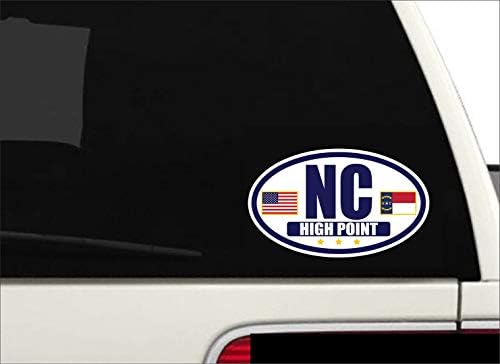 Знаме На Северна Каролина / Американско Знаме Овална 3м Винил Браник Налепница Налепница | морнарица &засилувач; Злато Висока
