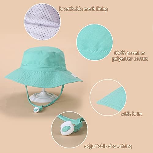 Детска сонце капаче широко капаче за лето лето плажа капа за новороденчиња, преклопена капа за риболов, прилагодлива капа на дете