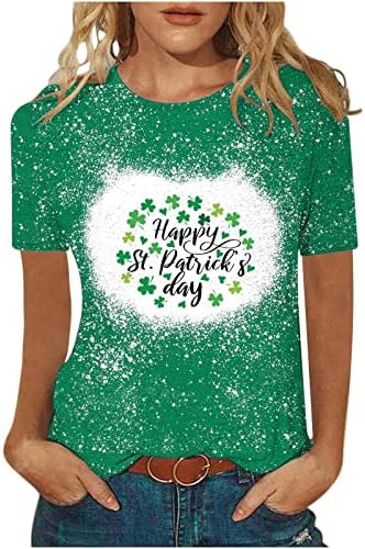 Среќен Ден На Свети Патрик Жените Врвови Слатки Гноми Графички Кошули Ирски Шамрок Среќа Зелена Детелина Лето Основни Маици
