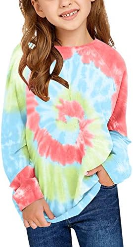 Grapent Girls Tie Dye Dye Print Active Hoodie Dige Sweems Sweatshirts Pullover врвови 4-13 години