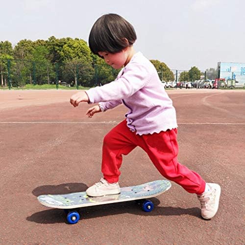Аксиба 17 инчи мини дрвена скејтборд Погоден Почеток на скејтбордери одличен подарок за момчиња девојчиња деца