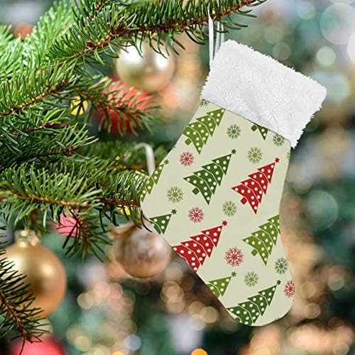 Алаза Божиќни чорапи Божиќни дрвја и снегулки Класични персонализирани мали декорации за порибување за семејни сезонски празници за