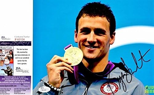 Потпишан Рајан Лохте - Автограмирано пливање 8x10 инчи Фотографија - Златен медалист + ЈСА Сертификат за автентичност - Автограмски