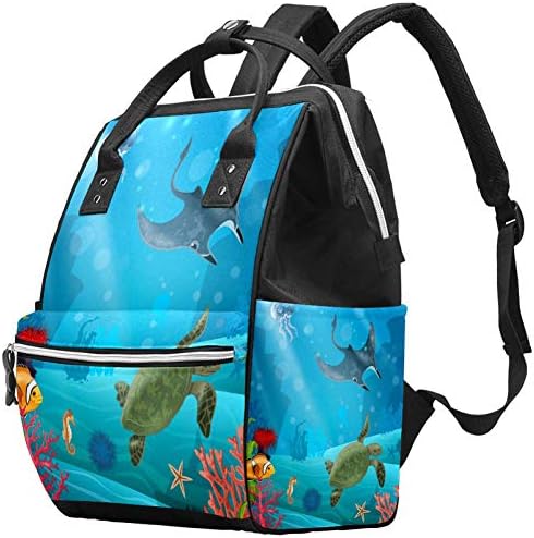 Подводен Цртан Филм Морски Животни И Растенија Пејзаж Пелена Торбички За Торби Мумија Ранец Торба За Пелени Торба За Нега На Бебиња