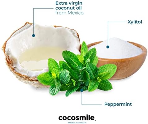 3 пакуваат кокосмил природна паста за заби со екстра девственото кокосово масло од Мексико, без шеќер, без флуорид