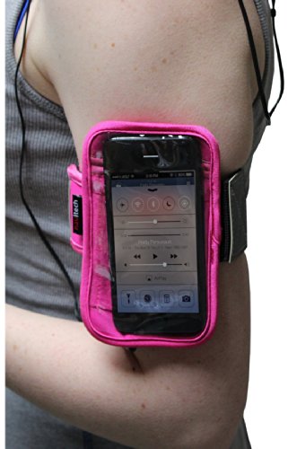 Navitech розово трчање/џогирање/возење велосипедска вода отпорна на спортска амбалажа компатибилен со HTC One Mini