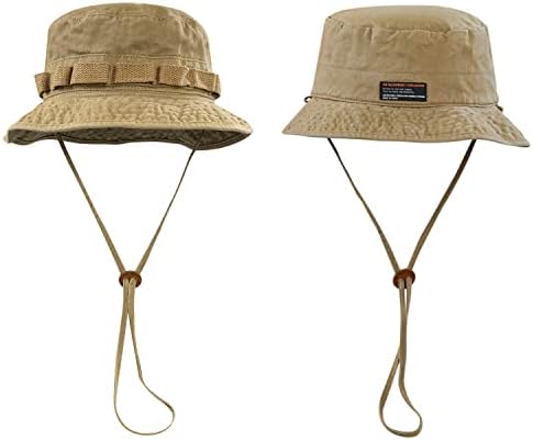 Croogo Boonie Hat на отворено риболов капачиња рипстоп отпорна на памучна џунгла капа со капки за корпи од брада за мажи жени