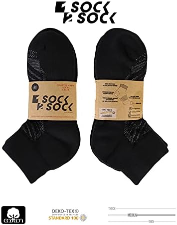 1Sock2Sock - Унисекс 6 пакет Атлетски четвртина екипаж чорапи - спорт и перформанси памучни чорапи