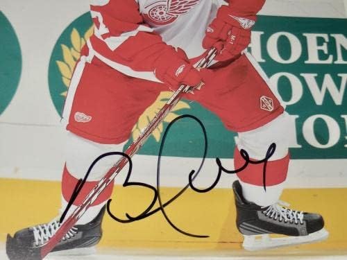 Брет Хул автограмираше 8x10 Фотографија во боја - Детроит Црвени крилја! - Автограмирани фотографии во НХЛ
