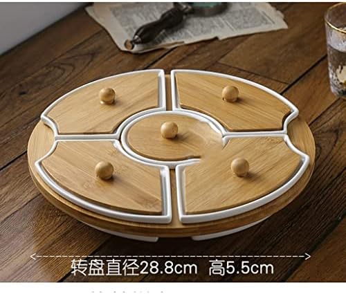 Дебела пет решетка ротирачка лента за домаќинство керамички сушен овошен сад со дрвена капаче за закуска лента за закуска што