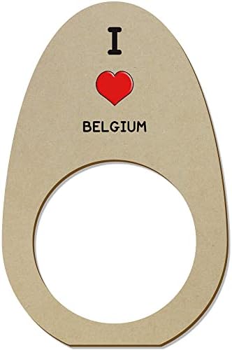 Азиеда 5 x 'ја сакам Белгија' Дрвени прстени/држачи за салфета