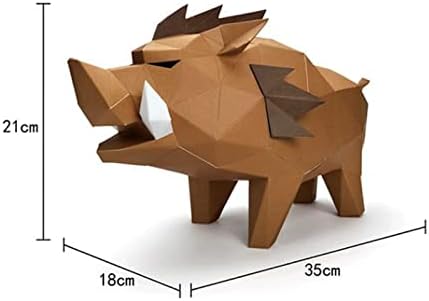 Wll-DP BOAR изгледа креативно оригами загатка DIY модел на хартија без хартија за сечење геометриска хартија скулптура 3Д декорација на