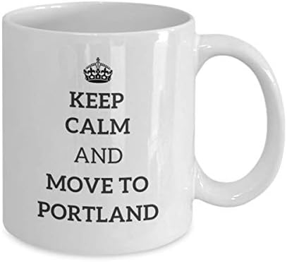 Продолжете да се смирите и да се преселите во Портланд чај чаша патник соработник пријател Подарок Орегон Патнички кригла присутни