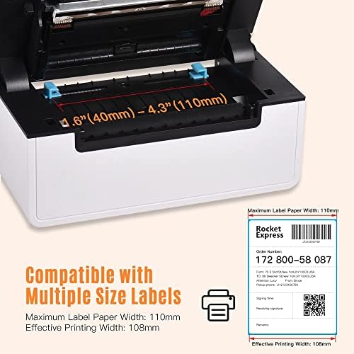 Мини печатач за десктоп за печатач за печатач за термичка етикета за 4x6 пакет за испорака сите во еден производител на етикети 180мм/с