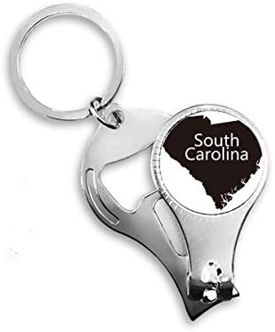 Јужна преглед на мапа Америка САД, ноир, нокти прстен клуч за шишиња со шишиња со шише, клипер