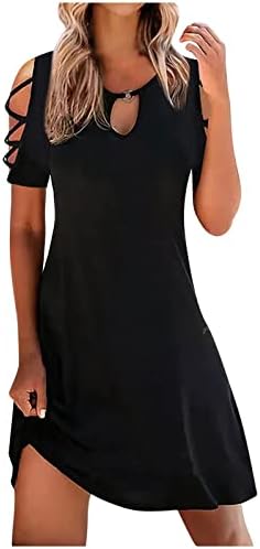 Женски обичен моден цветен отпечаток од рамото на рамото елегантен фустан на половината