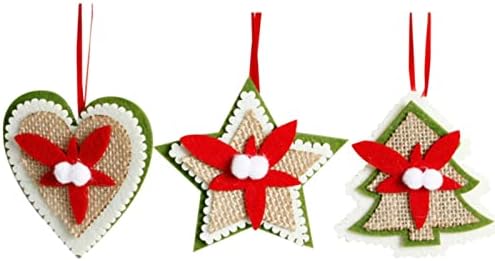 5 Стапки Божиќен Венец Божиќна Неткаена Ткаенина Ѕвезда Елка Приврзок Новогодишна Елка Декорација Материјали