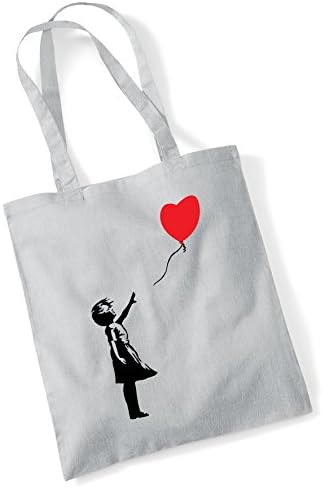 Торбички торби за жени banksy балон девојче печатено памучни куќички за куќички за куќички lgrey