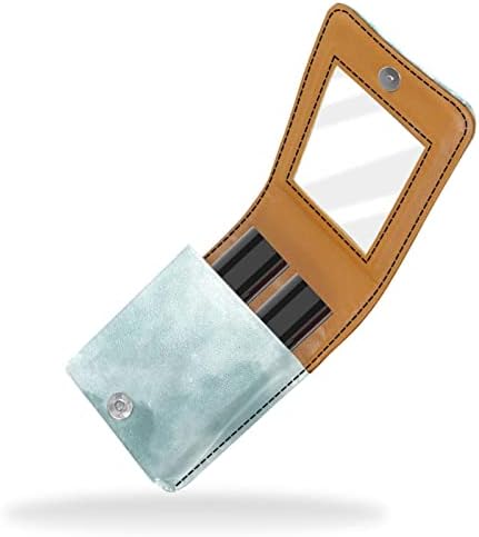 Орјукан шминка кармин кармин торба со огледало пренослив кармин чување торбичка усна сјај за складирање организатор, Зелен Мермер Модел Модерен
