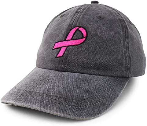 Армијата на армијата голема рак на дојка розова лента извезена измиена памучна капа