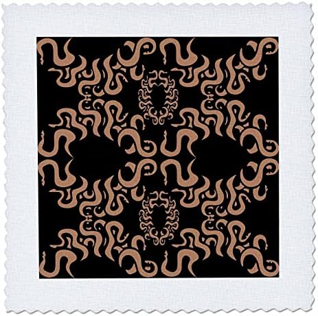 3дроза Шема на змии со кафеава боја наспроти црната позадина-Квадрати Од Јорган