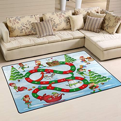 Алаза област килим, божиќна шема за играта на табла за подот не-лизгање за живеење за живеење во студентска соба за спална соба декор 31x20