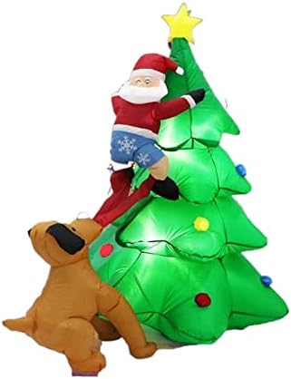 Пифуд отец Божиќна елка на надувување 8ft осветлување Божиќна забава за осветлување на отворено Нови години Божиќни украси