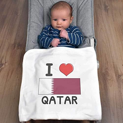 Азиеда „Јас го сакам катарското“ памучно бебе ќебе / шал