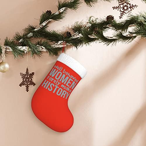Yuyuy добро однесени жени ретко ја прават историјата Божиќна порибна декорација на празникот Камино виси чорап 18 инчи чорапи