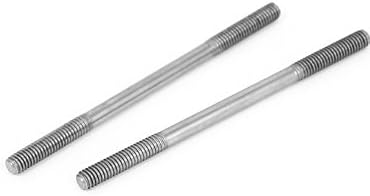 AEXIT M4X70MM 304 нокти, завртки и сврзувачки елементи не'рѓосувачки челик двојно крај навојна завртка за завртки за завртки сребрени ореви