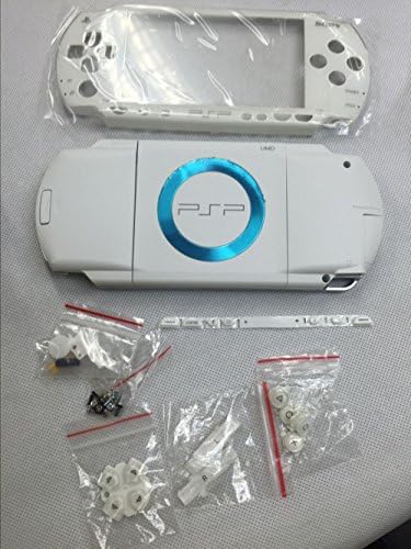Gametown Нова замена PSP 1000 Комплетна обвивка за куќиште со завртки за завртки за завртки поставени -WHITE.