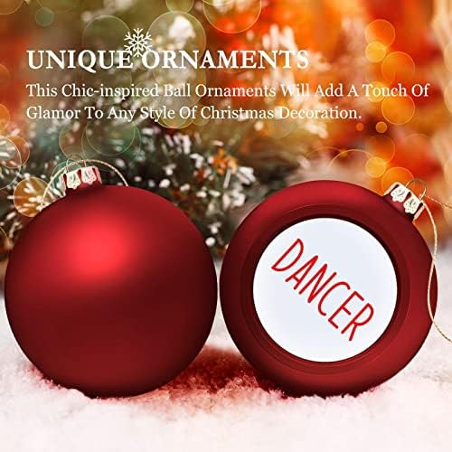 Забава трендовски Божиќна зимска сезона Цитати Орнамент, црвени Божиќни зборови танчерски украси со топка што висат зачувување за Божиќни