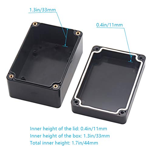 Зулкит Водоотпорна Пластична Кутија ЗА Проекти ABS IP65 Електрична Кутија За Раскрсница Црна 3.94 x 2.68 x 1.97 инчи