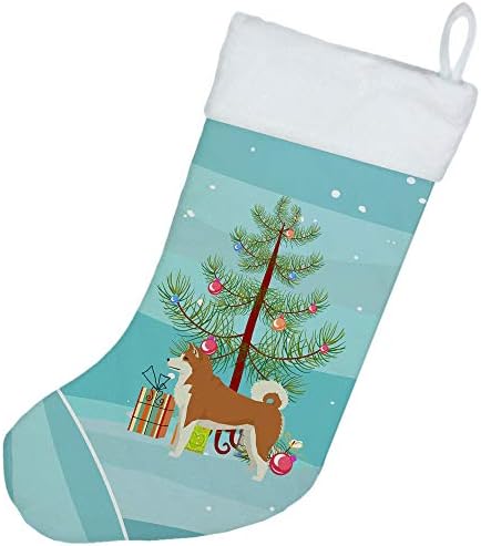 Богатства на Каролина CK3512CS Акита Божиќно дрво Божиќно порибување, камин виси чорапи Божиќна сезона забава Декорации за семејни празници,