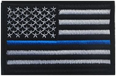 САД знаме лепенка тенка сина линија Полициско знаме Американско воено везење моторцикл моторцикл тактички целосно извезени ознаки лепенка